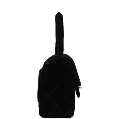 Chanel Vintage Chanel Micro Kelly Child Flap Bag Black Velvet Gold Hardware | Thumbnail 4 Chanel Vintage Chanel Micro Kelly Child Flap Bag Black Velvet Gold Hardware | Thumbnail 4