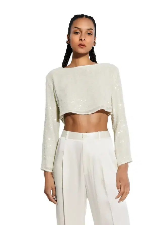 Sequin Cropped Top