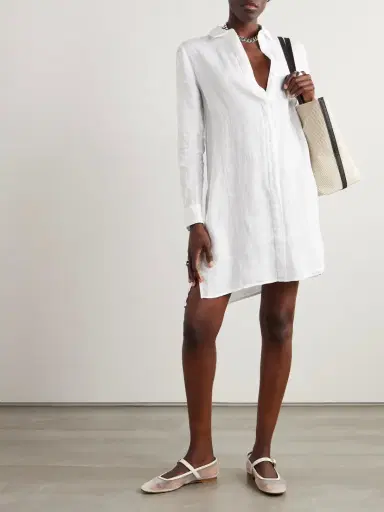 James Perse Linen Midi Shirt Dress | Thumbnail 2