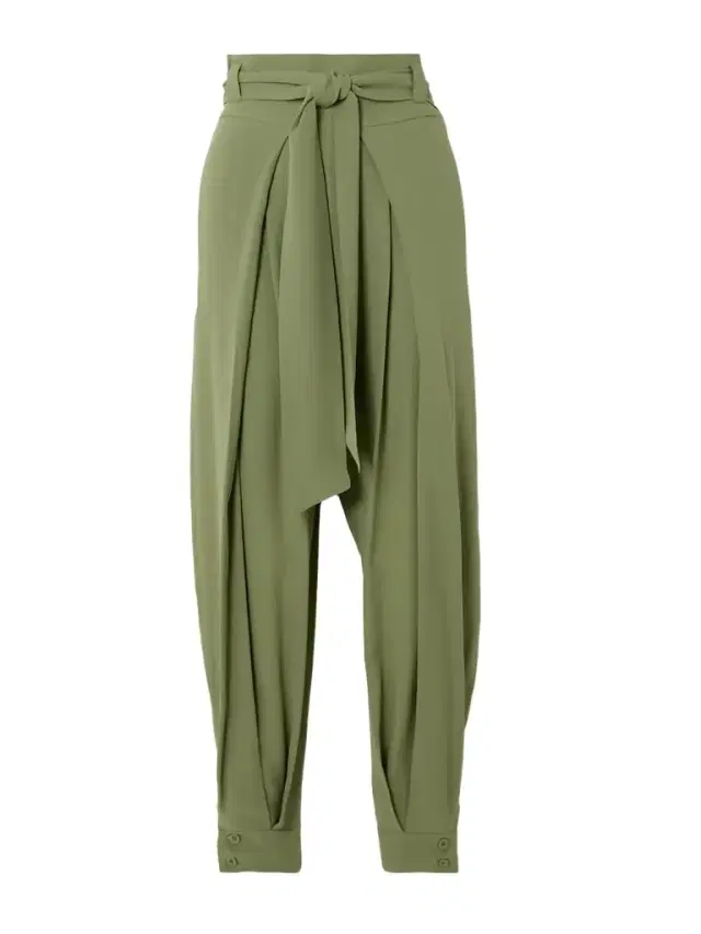 Loro Piana Gralan Belted Pleated Silk-crepe Tapered Pants