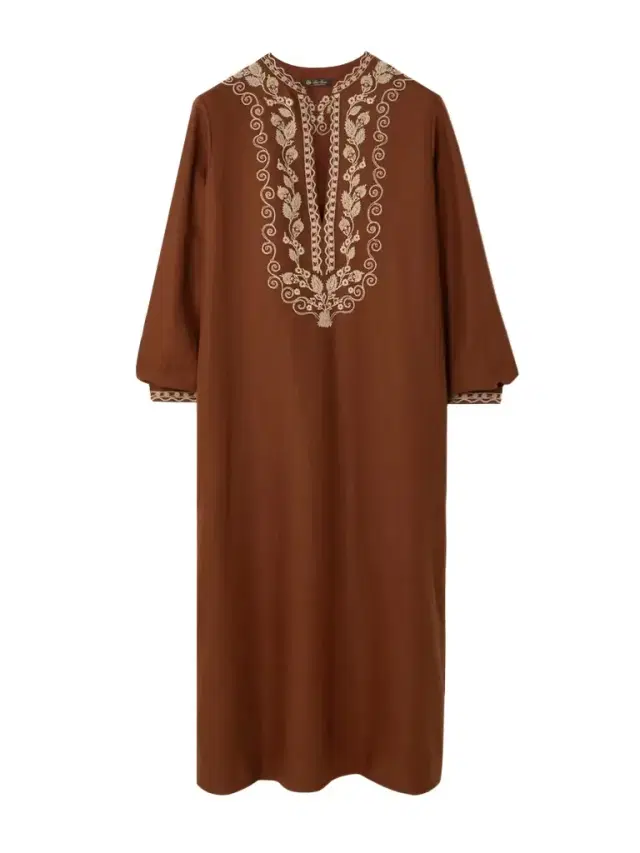 Loro Piana Embroidered Linen Kaftan