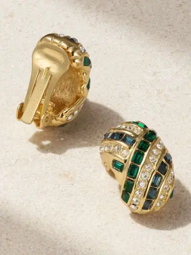 Susan Caplan Vintage Christian Dior -plated Swarovski Crystal Clip Earrings | Thumbnail 3 Susan Caplan Vintage Christian Dior -plated Swarovski Crystal Clip Earrings | Thumbnail 3