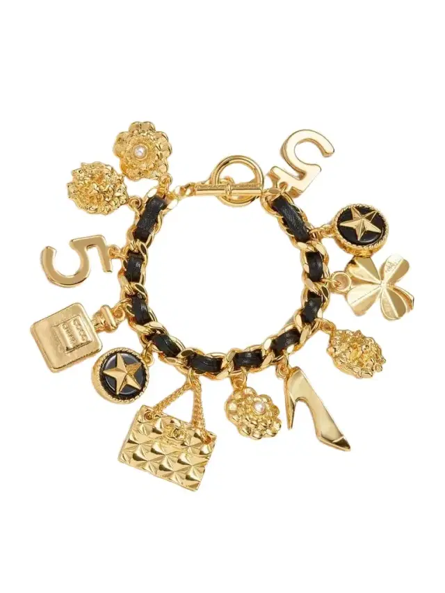 -plated, Lucite, Faux Pearl And Leather Bracelet