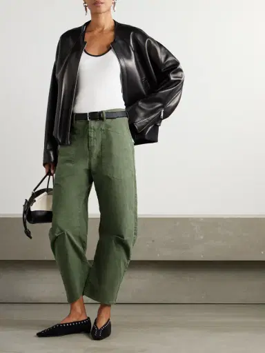 Nili Lotan Shon Cotton-blend Twill Barrel-leg Pants | Thumbnail 2
