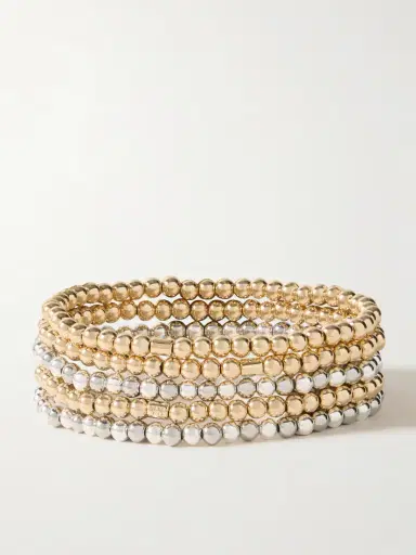 Roxanne Assoulin Mixed Metals Set Of Six Gold And Silver-tone Bracelets | Thumbnail 3 Roxanne Assoulin Mixed Metals Set Of Six Gold And Silver-tone Bracelets | Thumbnail 3