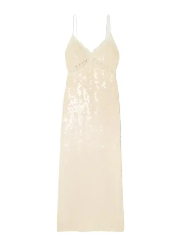 Olmine Lace-trimmed Sequined Satin Maxi Dress