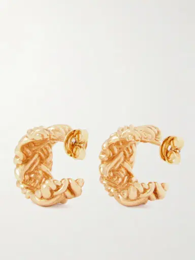 Bottega Veneta Intrecciato Gold-plated Earrings | Thumbnail 3
