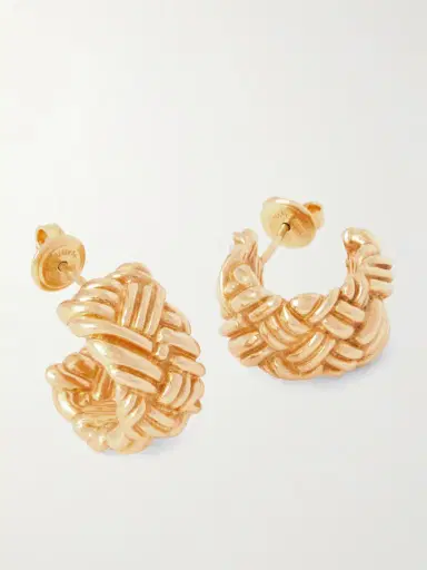 Bottega Veneta Intrecciato Gold-plated Earrings | Thumbnail 4