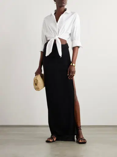 Staud Lisa Knotted Cotton Poplin Shirt | Thumbnail 2 Staud Lisa Knotted Cotton Poplin Shirt | Thumbnail 2