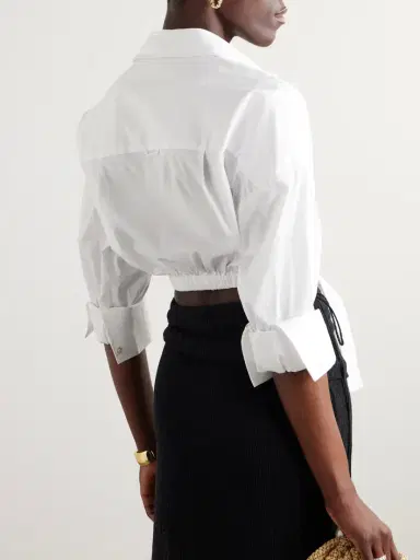 Staud Lisa Knotted Cotton Poplin Shirt | Thumbnail 3 Staud Lisa Knotted Cotton Poplin Shirt | Thumbnail 3