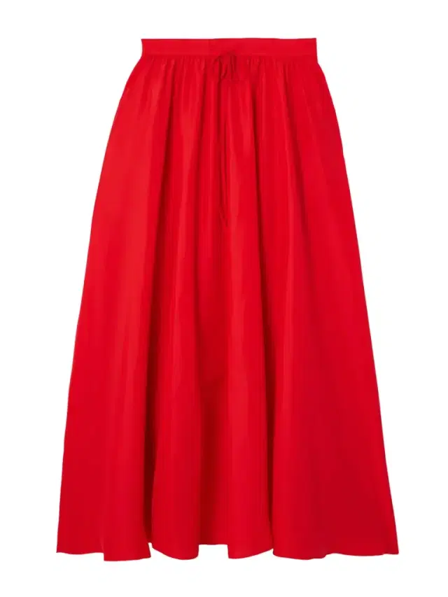 Eden Pleated Taffeta Maxi Skirt