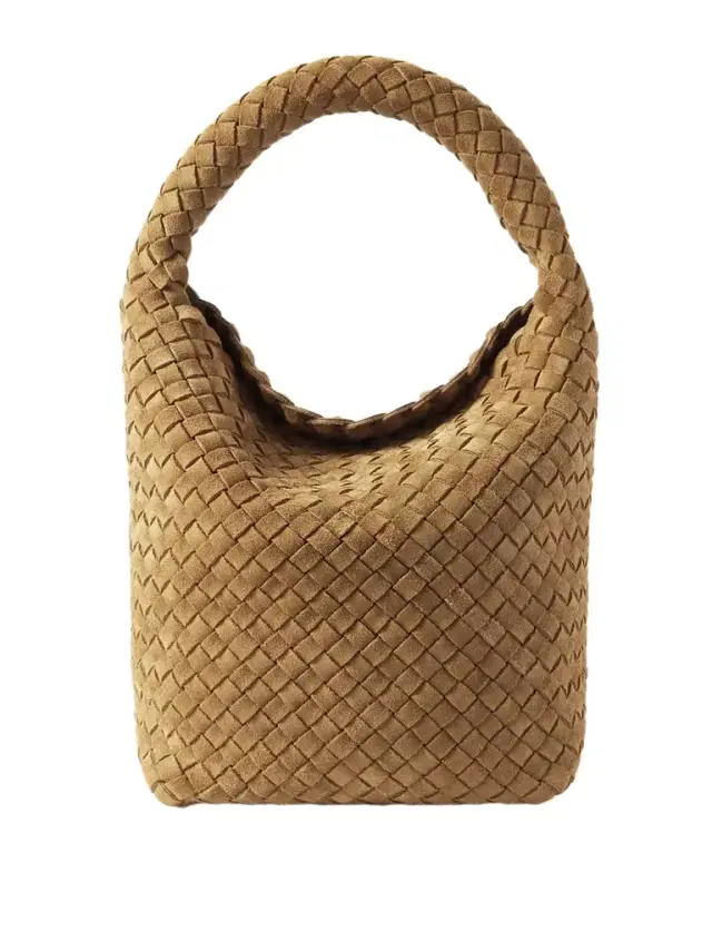 Cabat Small Intrecciato Suede Bucket Bag