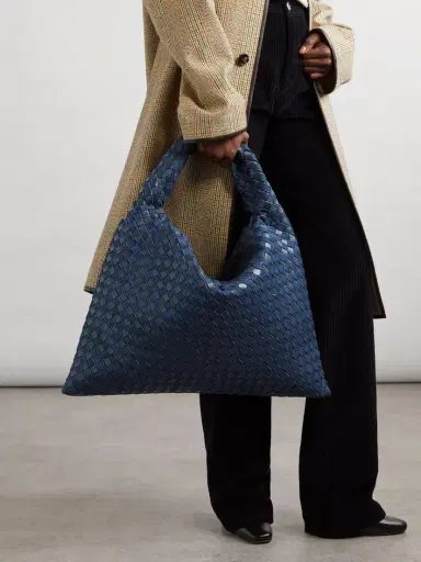 Bottega Veneta Hop Large Intrecciato Leather And Denim Tote | Thumbnail 2