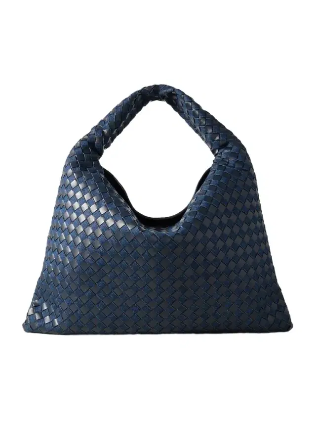 Hop Large Intrecciato Leather And Denim Tote