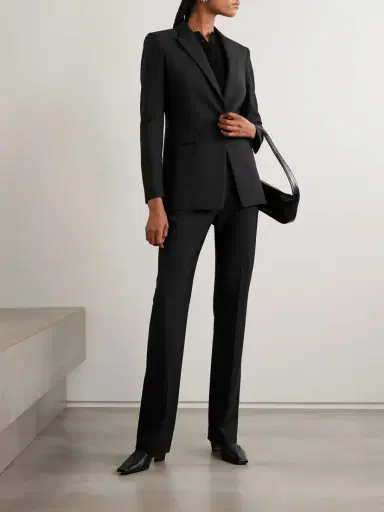 Another Tomorrow Grain De Poudre Wool Blazer | Thumbnail 2 Another Tomorrow Grain De Poudre Wool Blazer | Thumbnail 2