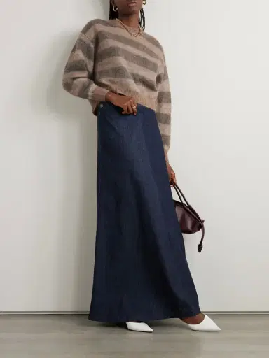 Brunello Cucinelli Striped Mohair-blend Sweater | Thumbnail 2