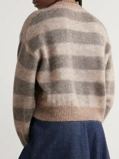 Brunello Cucinelli Striped Mohair-blend Sweater | Thumbnail 3