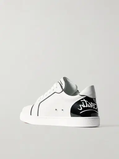Christian Louboutin Fun Vieira Patent-leather Trimmed Leather Sneakers | Thumbnail 3 Christian Louboutin Fun Vieira Patent-leather Trimmed Leather Sneakers | Thumbnail 3