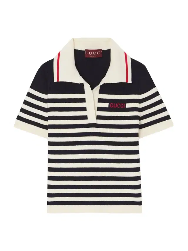 Striped Ribbed Cotton-blend Polo Top