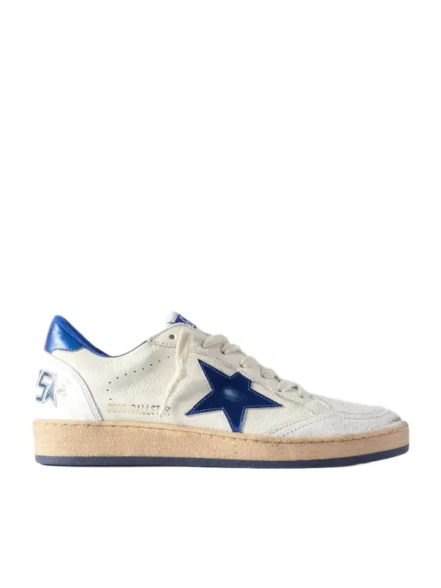 Ball Star Distressed Leather Sneakers