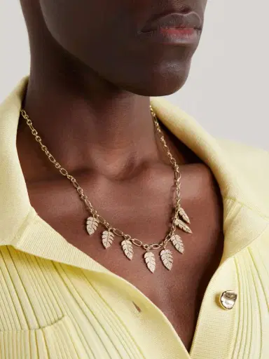 Sydney Evan Leaf 14-karat Gold Diamond Necklace | Thumbnail 2 Sydney Evan Leaf 14-karat Gold Diamond Necklace | Thumbnail 2