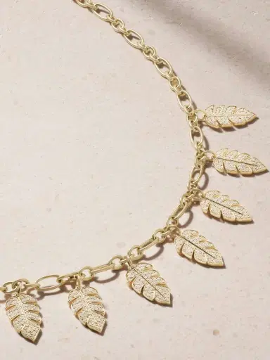 Sydney Evan Leaf 14-karat Gold Diamond Necklace | Thumbnail 4 Sydney Evan Leaf 14-karat Gold Diamond Necklace | Thumbnail 4