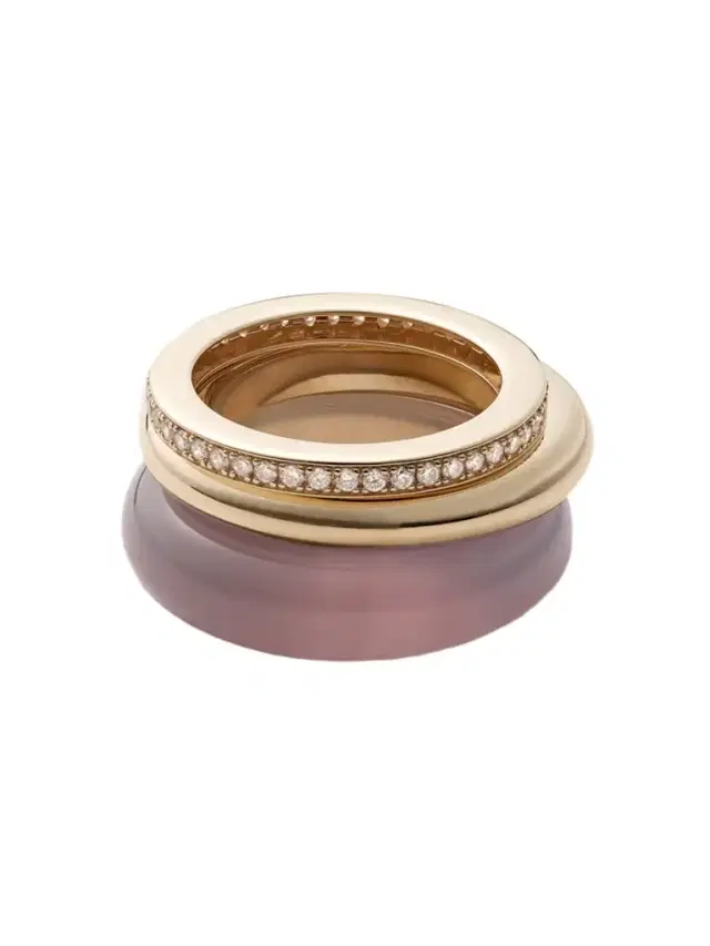 + Net Sustain The Albert, Essential And Triple Eternity Set Of Three 9-karat Recycled Gold, Agate And Laboratory-grown Diamond Rings