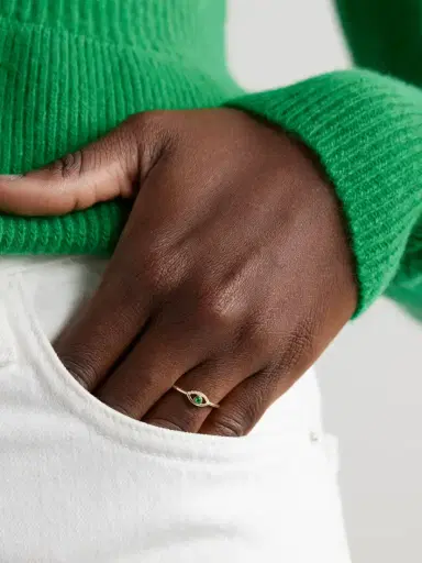 Melissa Joy Manning Wink 14-karat Gold, Diamond And Emerald Ring | Thumbnail 2
