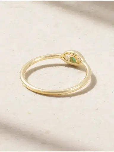 Melissa Joy Manning Wink 14-karat Gold, Diamond And Emerald Ring | Thumbnail 3
