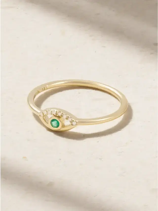 Wink 14-karat Gold, Diamond And Emerald Ring