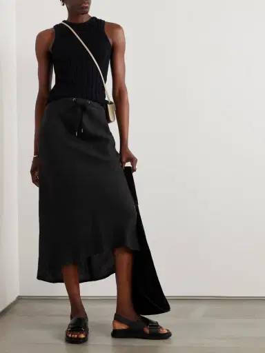 James Perse Surfside Asymmetric Linen Skirt | Thumbnail 2 James Perse Surfside Asymmetric Linen Skirt | Thumbnail 2