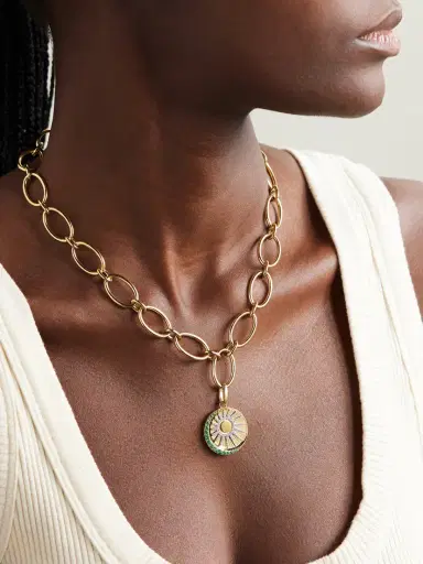Foundrae Balance 18-karat Gold, Emerald And Diamond Necklace | Thumbnail 2