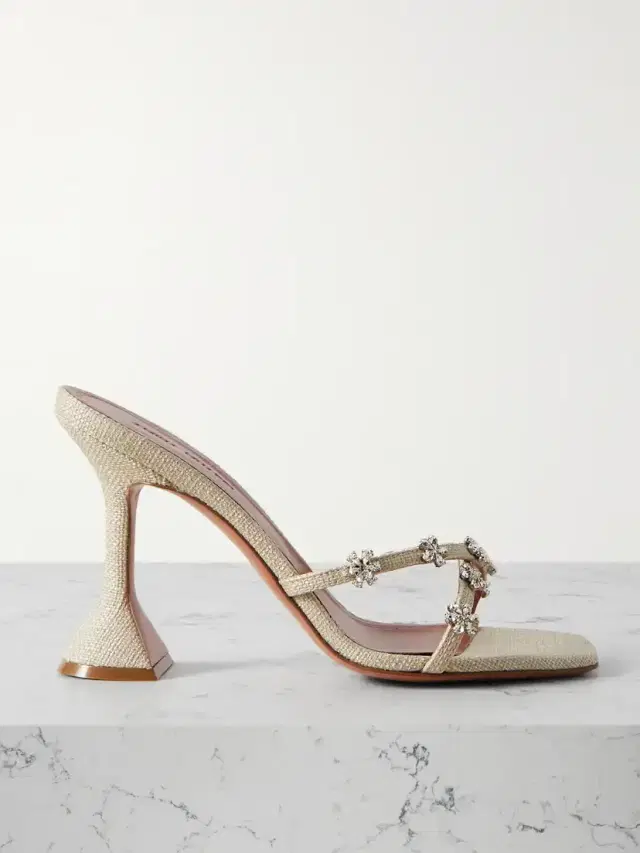 Lily Crystal-embellished Canvas Mules - IT36