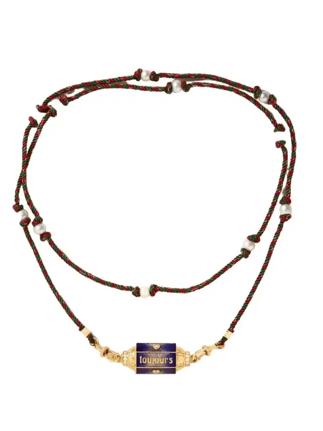 Amour Toujours Locket 18-karat Gold, Enamel, Pearl And Diamond Necklace