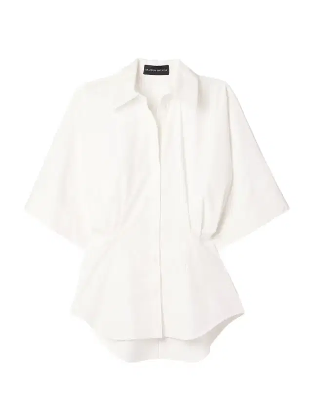 The Elsa Cutout Pleated Cotton-poplin Shirt