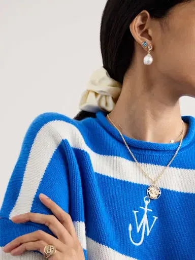 Alison Lou Tear 14-karat , Topaz And Pearl Earrings | Thumbnail 4