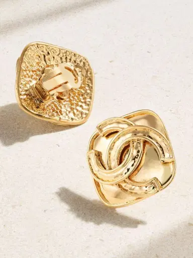 Vintage Chanel plated Clip Earrings | Thumbnail 3 Vintage Chanel plated Clip Earrings | Thumbnail 3