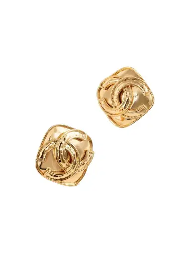 Vintage Chanel plated Clip Earrings | Thumbnail 1 Vintage Chanel plated Clip Earrings | Thumbnail 1