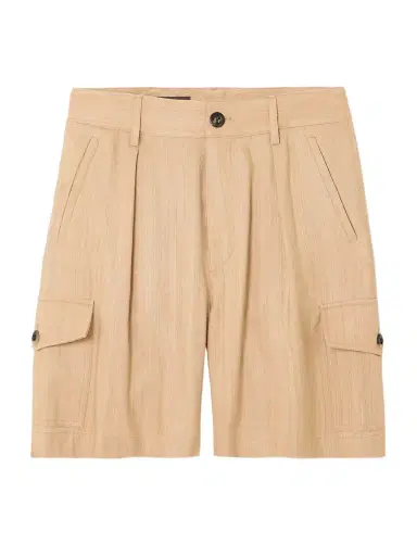 Loro Piana Pleated Textured-silk Cargo Shorts | Thumbnail 1 Loro Piana Pleated Textured-silk Cargo Shorts | Thumbnail 1