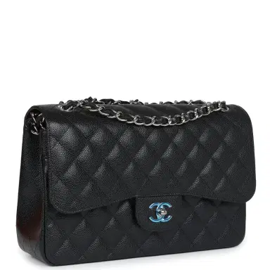 Chanel Chanel Jumbo Classic Double Flap Bag Black Caviar Silver Hardware | Thumbnail 3 Chanel Chanel Jumbo Classic Double Flap Bag Black Caviar Silver Hardware | Thumbnail 3