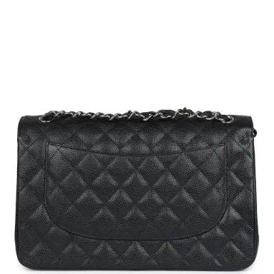 Chanel Chanel Jumbo Classic Double Flap Bag Black Caviar Silver Hardware | Thumbnail 6 Chanel Chanel Jumbo Classic Double Flap Bag Black Caviar Silver Hardware | Thumbnail 6
