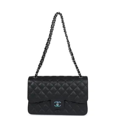 Chanel Chanel Jumbo Classic Double Flap Bag Black Caviar Silver Hardware | Thumbnail 8 Chanel Chanel Jumbo Classic Double Flap Bag Black Caviar Silver Hardware | Thumbnail 8