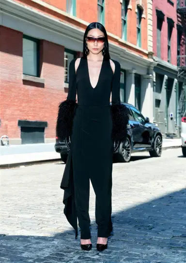 Lapointe Jersey V Neck Bodysuit | Thumbnail 1 Lapointe Jersey V Neck Bodysuit | Thumbnail 1