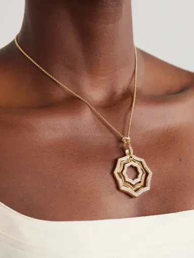David Yurman Zig Zag Stax 18-karat Gold Diamond Necklace | Thumbnail 2