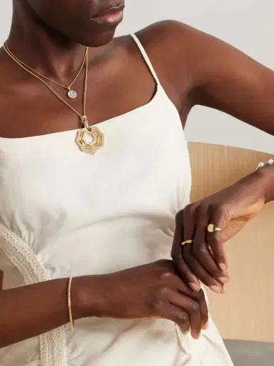 David Yurman Zig Zag Stax 18-karat Gold Diamond Necklace | Thumbnail 5
