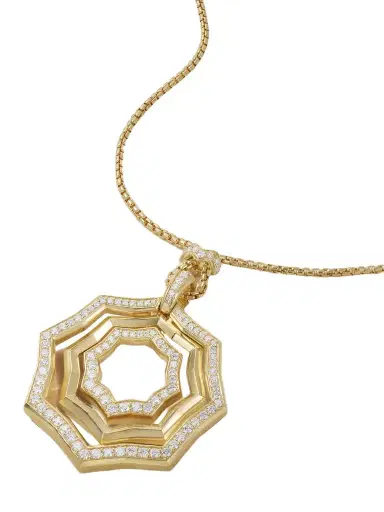 David Yurman Zig Zag Stax 18-karat Gold Diamond Necklace | Thumbnail 1