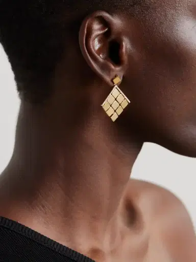 Ileana Makri Medium Tile 18-karat Gold Diamond Earrings | Thumbnail 2 Ileana Makri Medium Tile 18-karat Gold Diamond Earrings | Thumbnail 2