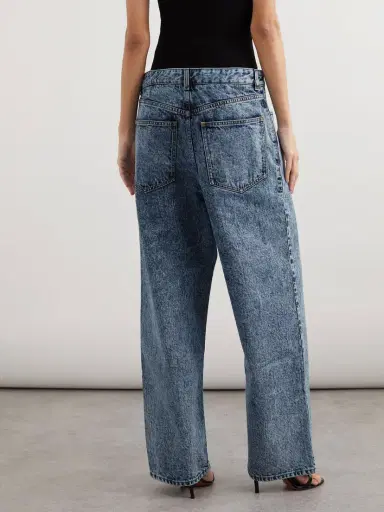 Alaïa Layered Jersey-trimmed Wide-leg Jeans | Thumbnail 4