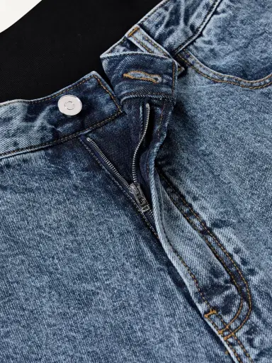 Alaïa Layered Jersey-trimmed Wide-leg Jeans | Thumbnail 5
