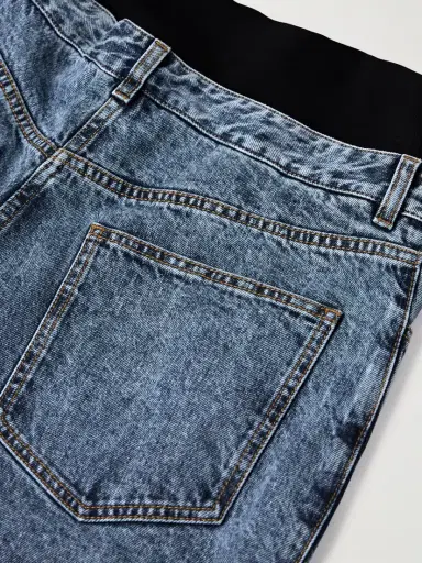 Alaïa Layered Jersey-trimmed Wide-leg Jeans | Thumbnail 6